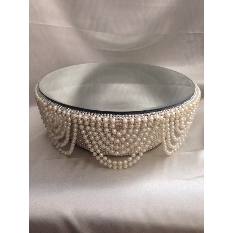 Ivory Pearl cake stand, wedding cake stand, round or square by Crystal wedding uk