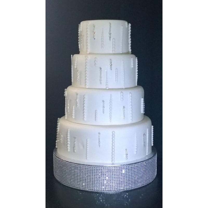 Rhinestone cake stand, real crystal stones by Crystal wedding uk