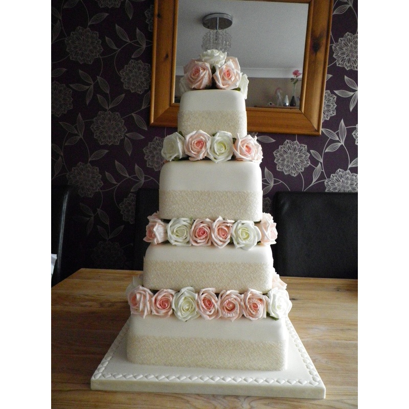 Rose tier cake dividers, Rose wedding cake decorations by Crystal wedding uk