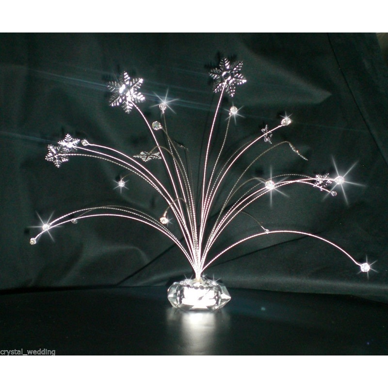 Snowflake  and crystal wedding table centrepiece wedding decor table decoration by Crystal wedding uk