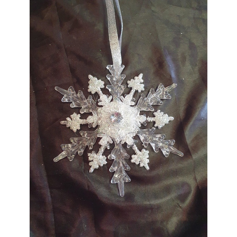 Snowflake hanging bouquet, Winter wedding accessory by Crystal wedding uk