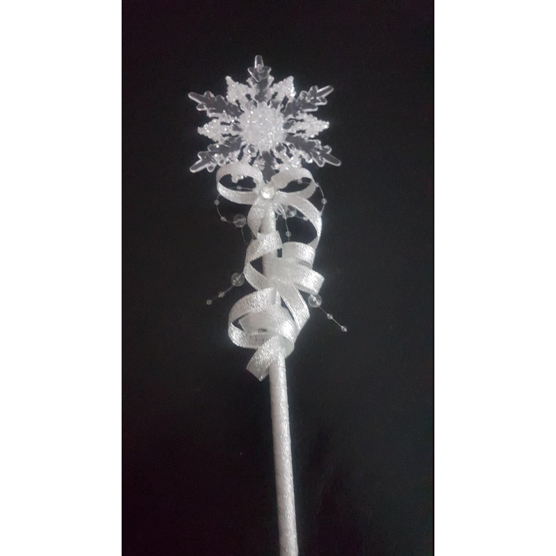 Snowflake wand, flower girl bridesmaid, Winter wedding by Crystal wedding uk
