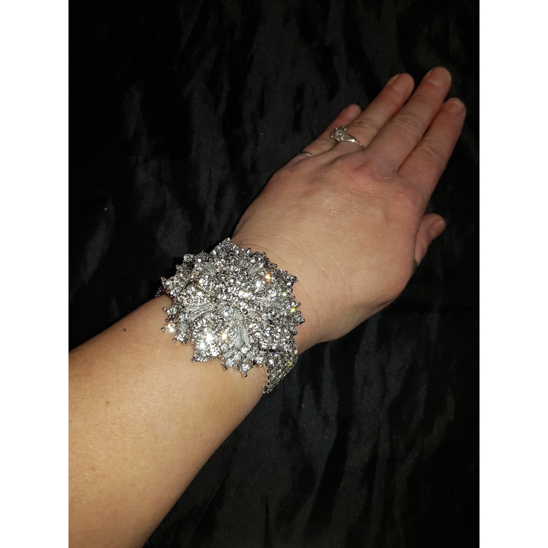 Vintage inspired crystal flower wrist corsage by Crystal wedding uk