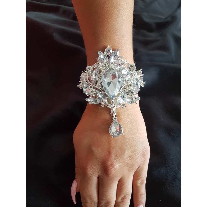 Vintage inspired crystal wrist corsage for Prom or wedding by Crystal wedding uk