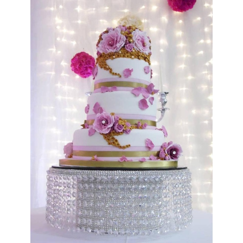 Wedding cake stand Tall waterfall design – Real glass crystals by Crystal wedding uk