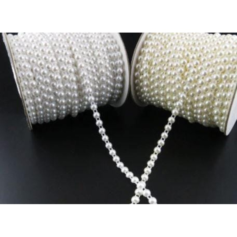 1 meter Pearl chain ribbon banding string cake ribbon  trim &  for crafts by Crystal wedding uk