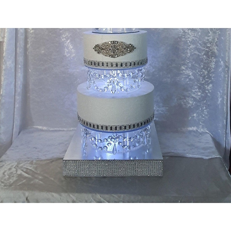 Cake stand [ Crystal cake dividers , Set of 3pcs, 6+ 8+ 10 x 3 depth by Crystal wedding uk