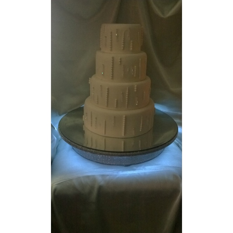 Cake Stand with LED Lights  Diamante effect, many sizes round and square by Crystal wedding uk