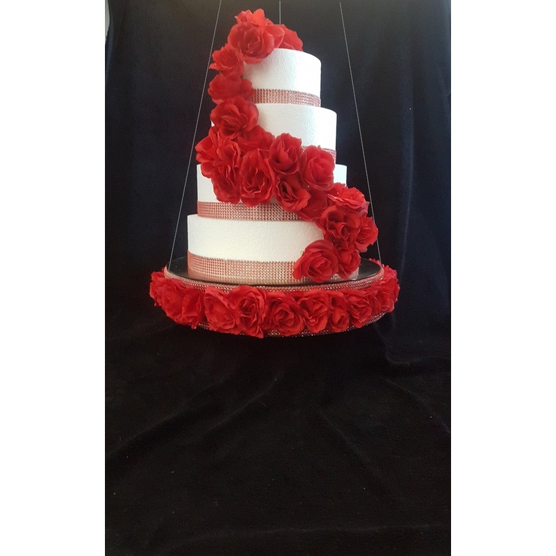 Cake swing, Suspended Rose Swing cake platform ,Rose wedding cake hanger platform by Crystal wedding uk