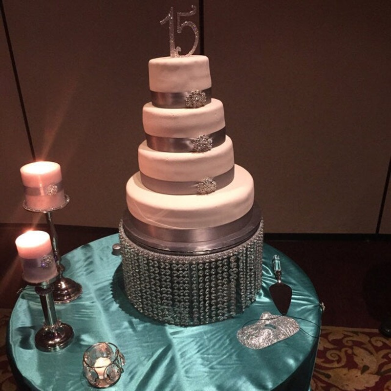 Crystal cake stand, Real glass beads chandelier style by Crystal wedding uk