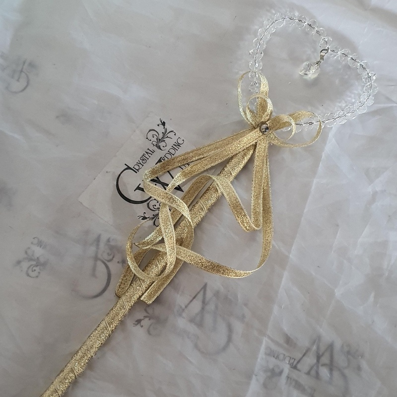 Crystal heart flower girl wand by Crystal wedding uk