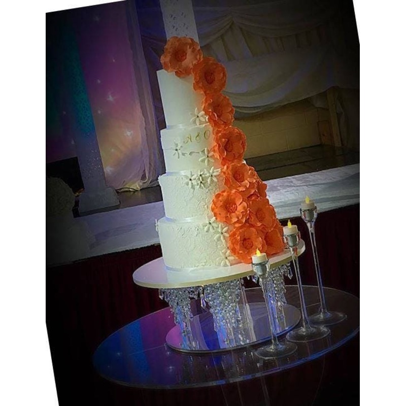 Crystal wedding cake stand, column chandelier style  – many sizes