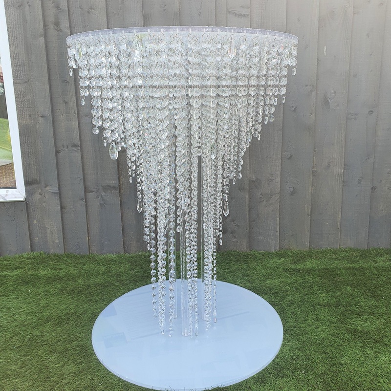 Crystal wedding cake table. cake stand, chandelier style Table – 80cm TALL FLOOR STANDING sizes with Led by Crystal wedding uk