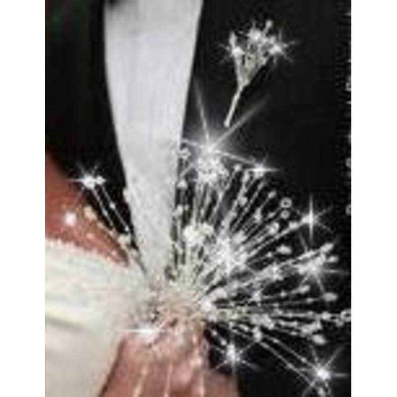 Crystal wire bouquet, Jewel crystal wedding bouquet&  comlimentary groom’s buttonhole.