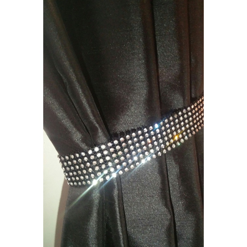 Curtain tie backs, Pair (x2) Of Diamante RHINESTONE Crystal stones , magnetic hold Backs for Curtains by Crystal wedding uk