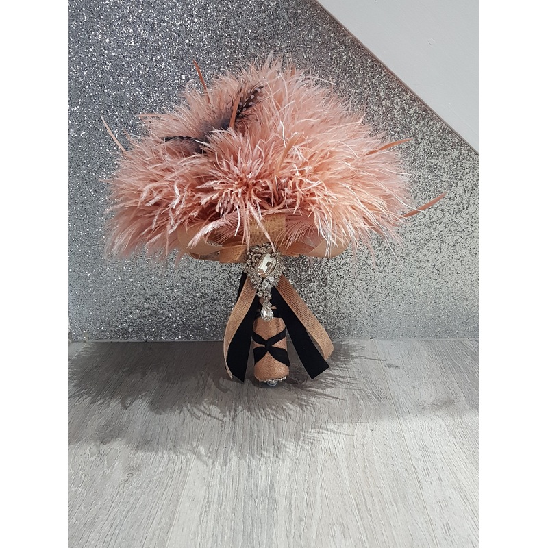 Feather bouquet, ostrich plume , Artificial alternative feather bouquet & grooms buttonhole – made especially for you!