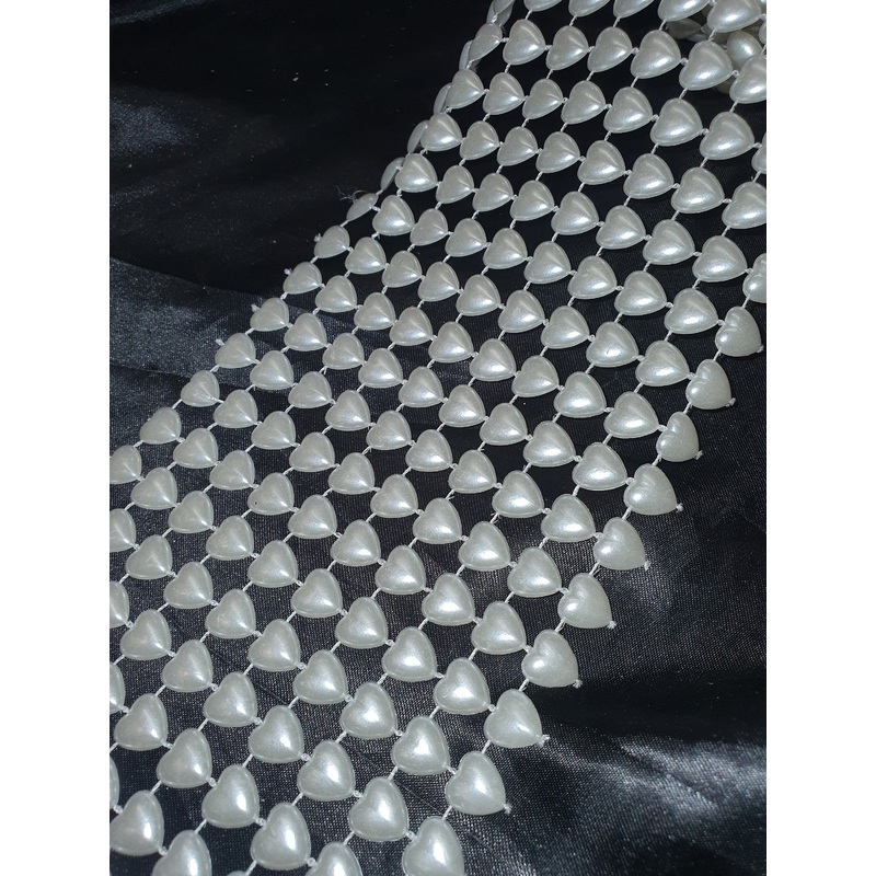 Heart ribbon, Pearl effect ribbon banding  cake ribbon  many widths  1 meter.