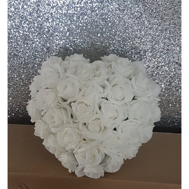 Heart shaped bridal bouquet, Artificial wedding flowers