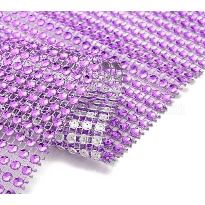 LILAC Rhinestone ribbon, Diamond Mesh, Diamante Bling, Crystal trim 1 METER cake trim. by Crystal wedding uk