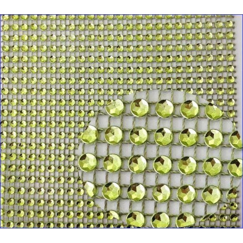 LIME Rhinestone ribbon, Diamond Mesh, Diamante Bling, Crystal trim 1 METER cake trim. by Crystal wedding uk