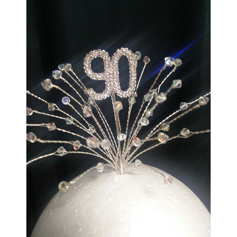Number/age  Cake  topper  AB Glass crystal beads