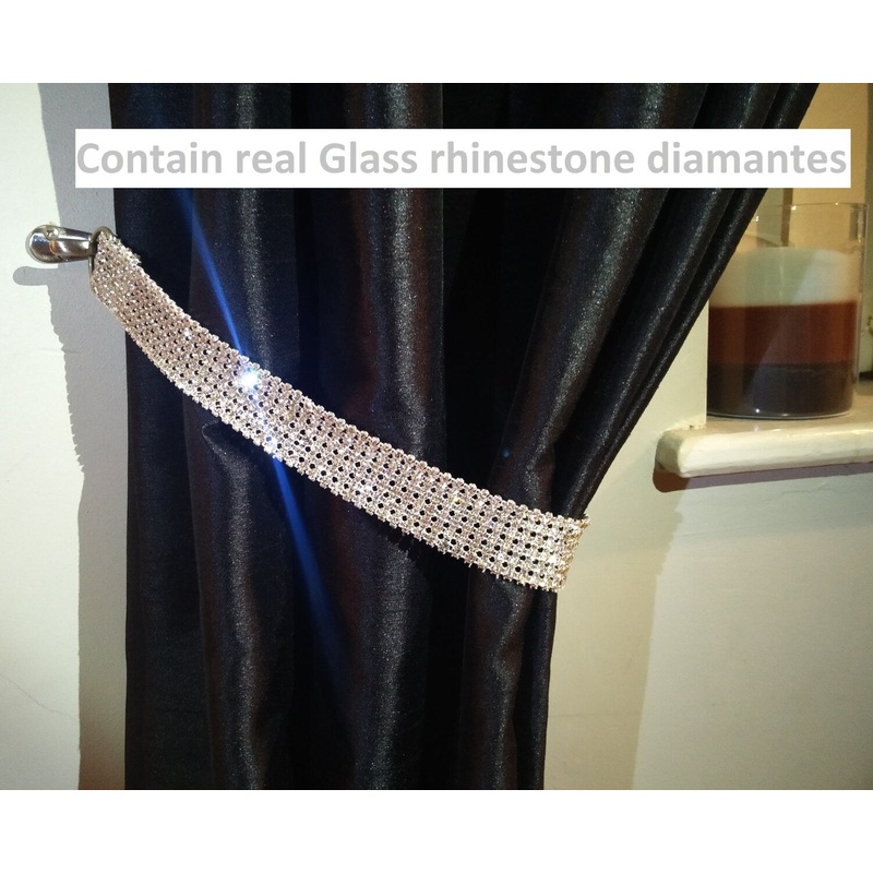 Pair (x2) Of Diamante Rhinestone Crystal Tie Backs Curtains & Voiles REAL STONES by Crystal wedding uk