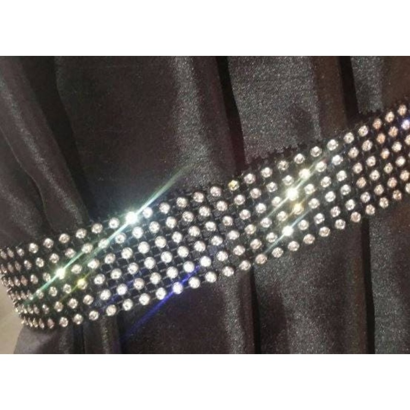 Real diamante crystal ribbon black back banding cake ribbon 1 yard with Superior sparkle by Crystal wedding uk