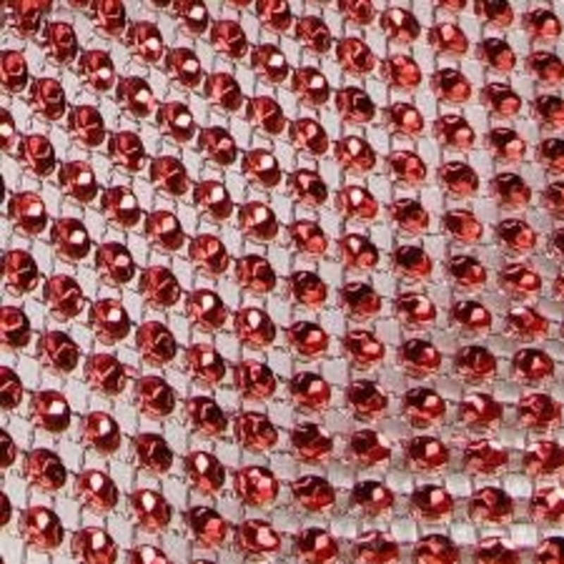Red, Rhinestone ribbon, buy 1 get 1 free – Diamond Mesh, Diamante Bling, Crystal trim 1 METER cake trim. by Crystal wedding uk