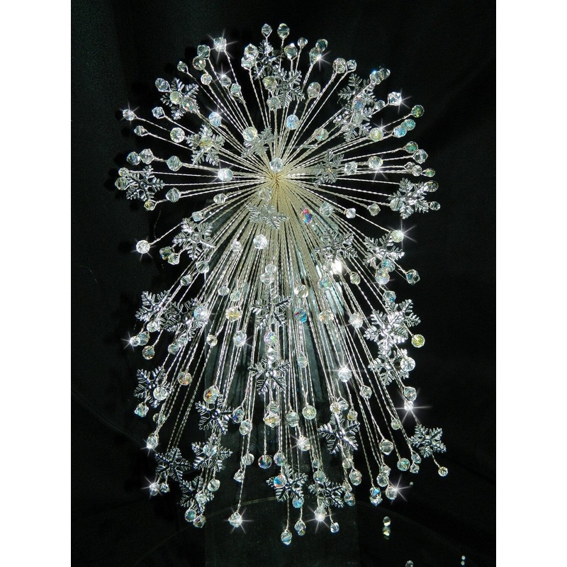 Snowflake brides bouquet, crystal wedding  bouquet, winter wedding. by Crystal wedding uk