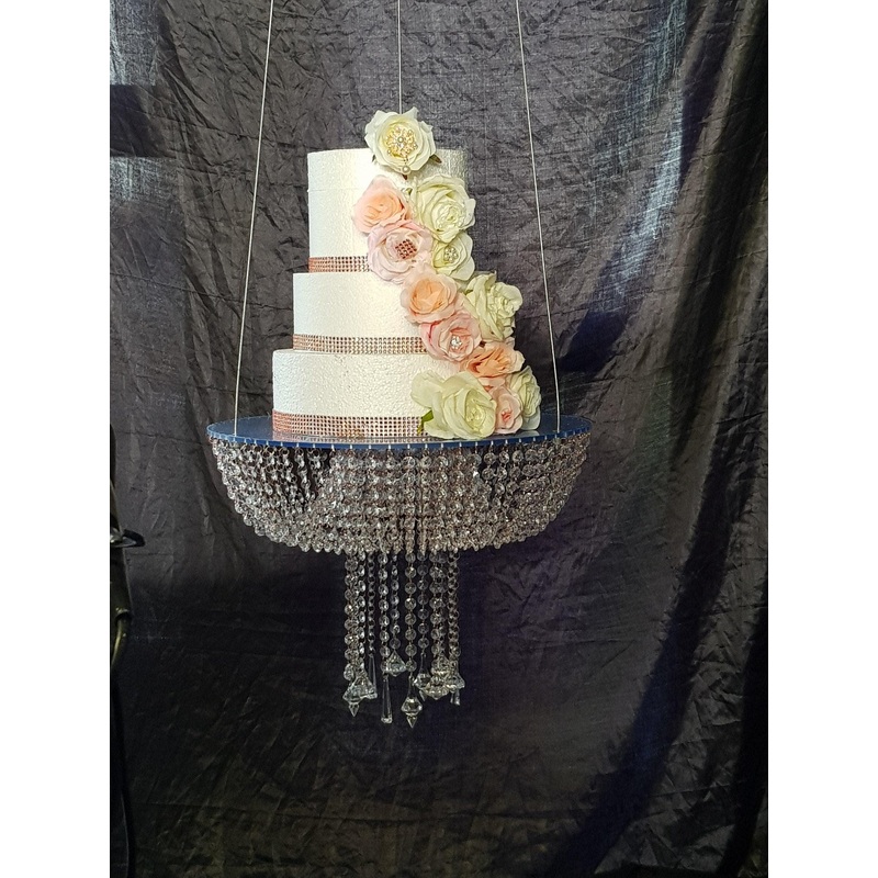 Suspended cake platform, cake Swing ,clear acrylic cake chandelier cake plate. by Crystal wedding uk