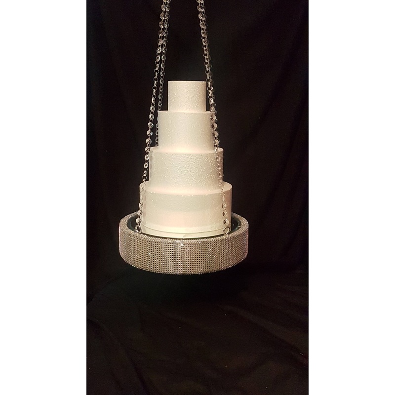 Suspended  plateau Swing cake stand Swarovski crystal rhinestones