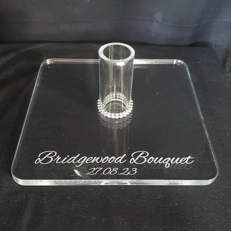 Bouquet stand holder-no engraving & with engraving – name  + date eg