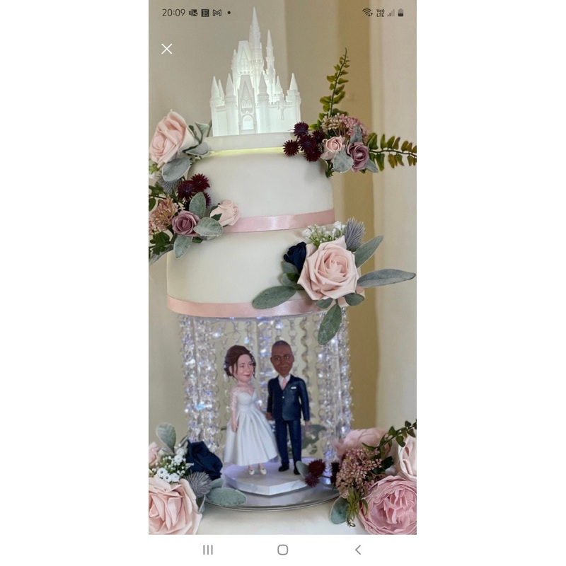 Cake Separator divider,  Crystal  droplet design by Crystal wedding uk