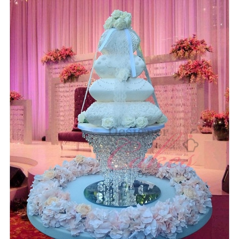 Chandelier cake stand 12  + led lights  by Crystal wedding uk