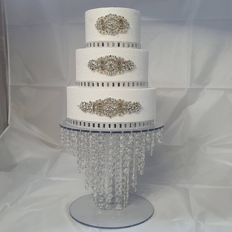 Chandelier cake stand 14  + led’s ightd by Crystal wedding uk