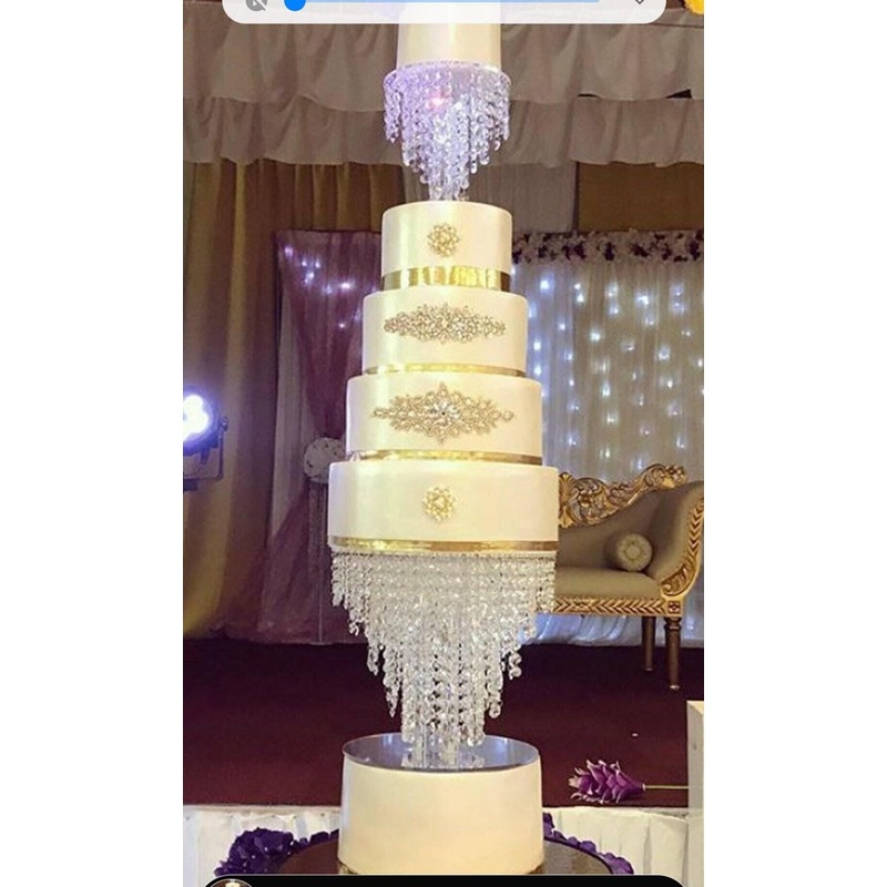 Crystal cake sepearator, diamante cake stand, chandelier wedding cake stand, faux-glass crystal  by Crystal wedding uk