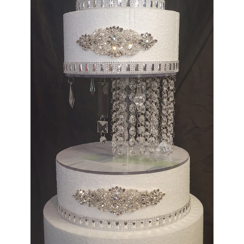 Crystal cake stand +  separators with LED Lights,  side bar Illusion by Crystal wedding uk