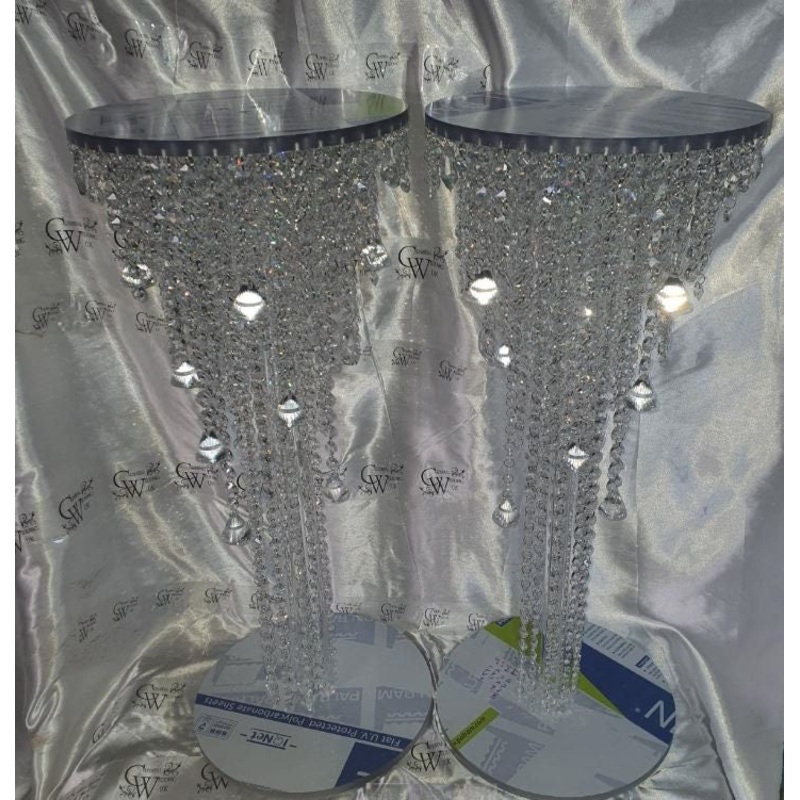 Crystal chandelier side table – tall console table furniture by Crystal wedding uk