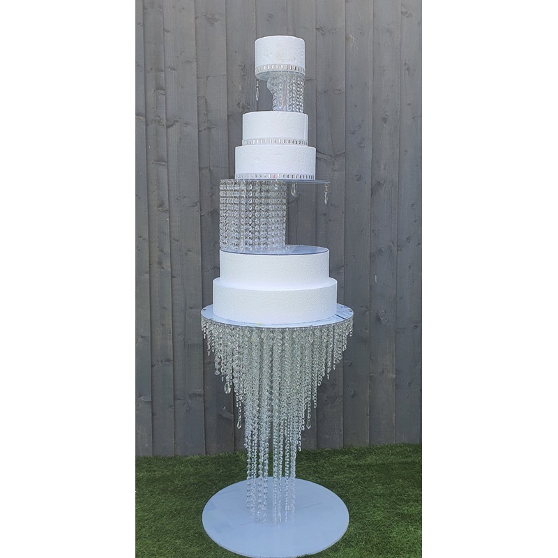 Crystal Illusion cake stand, set of 3 pieces , chandelier wedding cake stand and separators with LED Lights by Crystal wedding uk