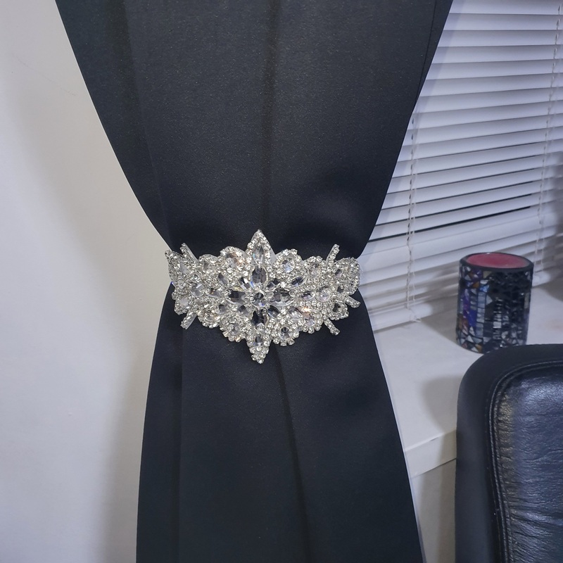 Crystal Tie Backs Curtains hold backs, magnetic holders pair . by Crystal wedding uk