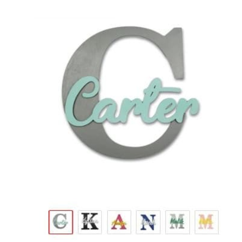 Custom wood name sign | Initial name sign | Girl Name Sign | Above crib sign | Baby shower gift | Layered Name Sign | Large name sign boy