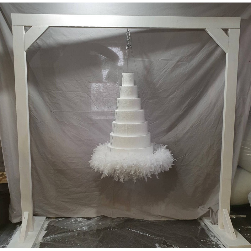 Feather hanging swing cake platform plus Cake hanger stand frame   180cm, Suspended cake stand heavy duty holds 200lbs by Crystal wedding uk