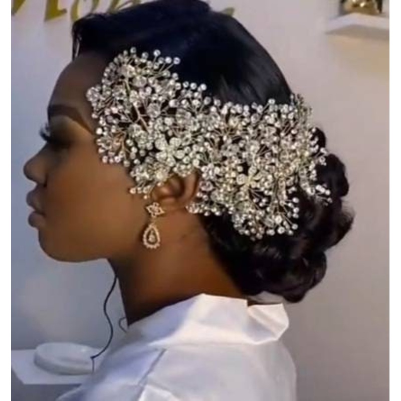 large Vintage  inspired crystal tiara hair band wrap  , hair piece by Crystal wedding uk