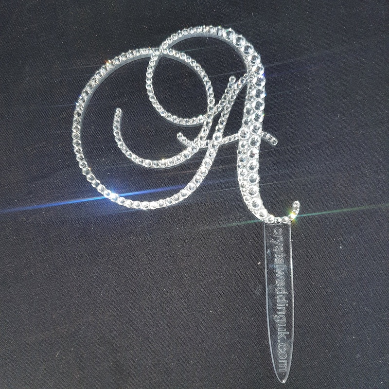 Real Crystal Letter 5 cake topper. Front & back both covered rhinestones,Cake Topper decor, Wedding rhinestone cake topper,any jewel letter