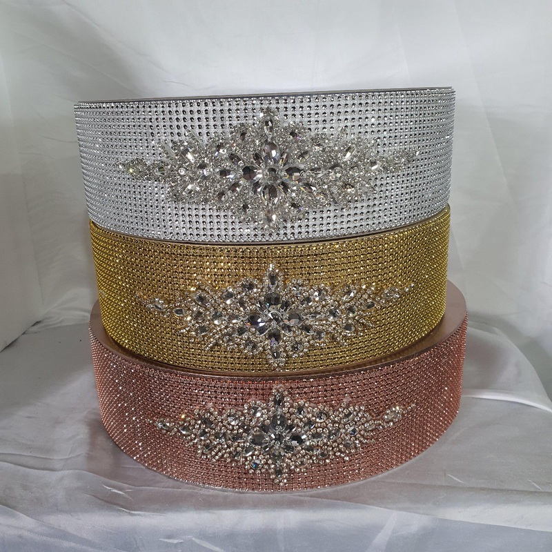 Rhinestone Crystal brooch style cake stand, many colours by Crystal wedding uk