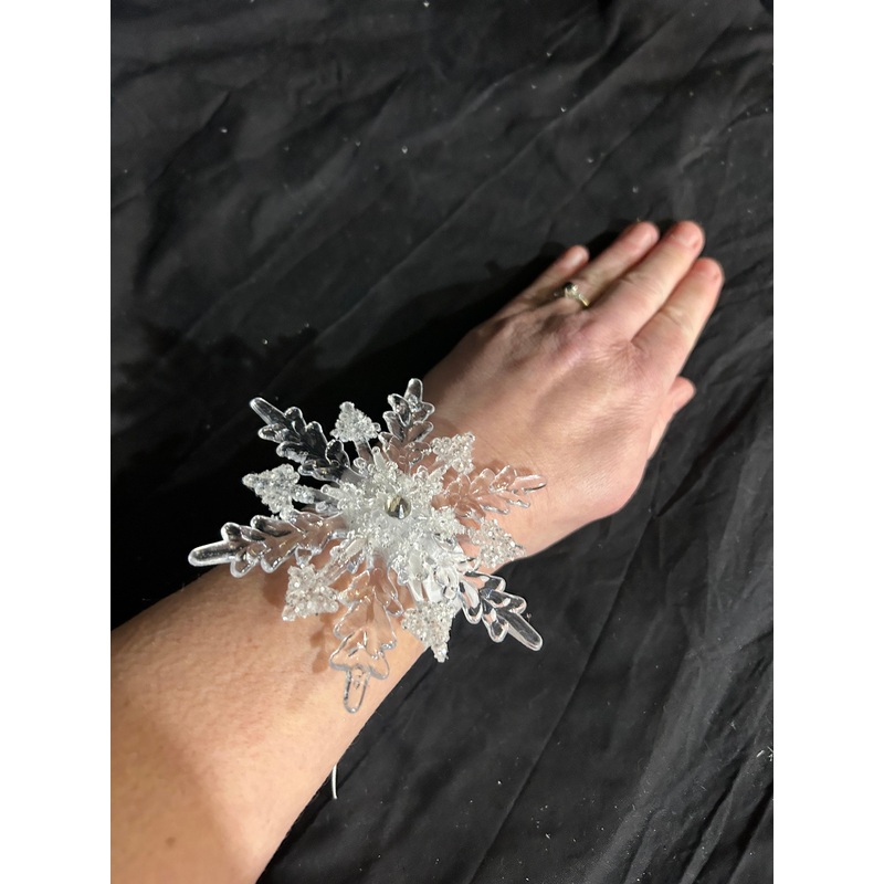 Snowflake wrist corsage for a Winter wedding Wrist Corsage – Winter Wedding  Corsage -Perfect for a Christmas Wedding or Winter Formal event