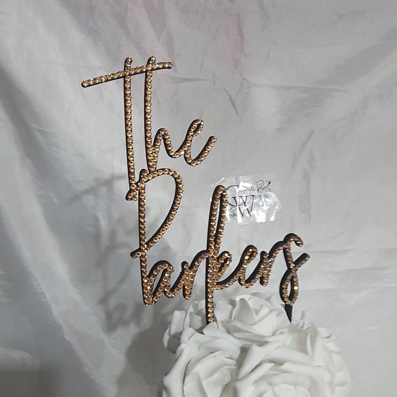 Stunning Crystal elements wedding Cake toppers 6” in any Letter,personalised wedding cake topper, gold rhinestone bling, pearls cake topper