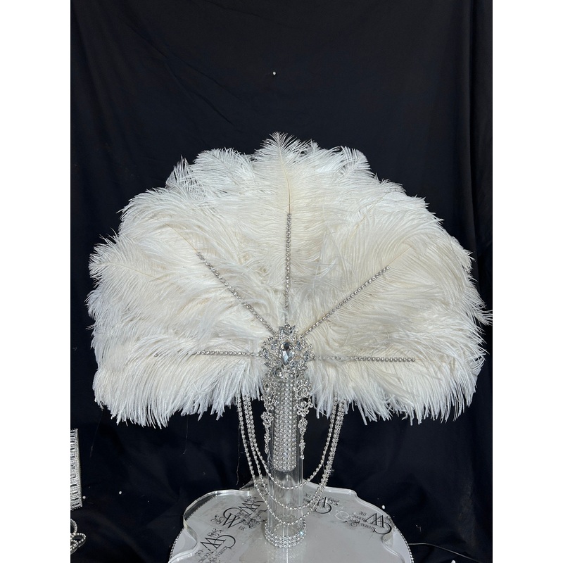 20 Wedding feather fan,ostrich fan, wedding hand fan, Great Gatsby  any colour -custom made to order by Crystal Wedding UK