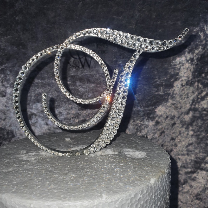 6 tall Capital letter personalized sign with Swarovski Crystal rhinestones, Any name or word custom made by Crystal wedding UK