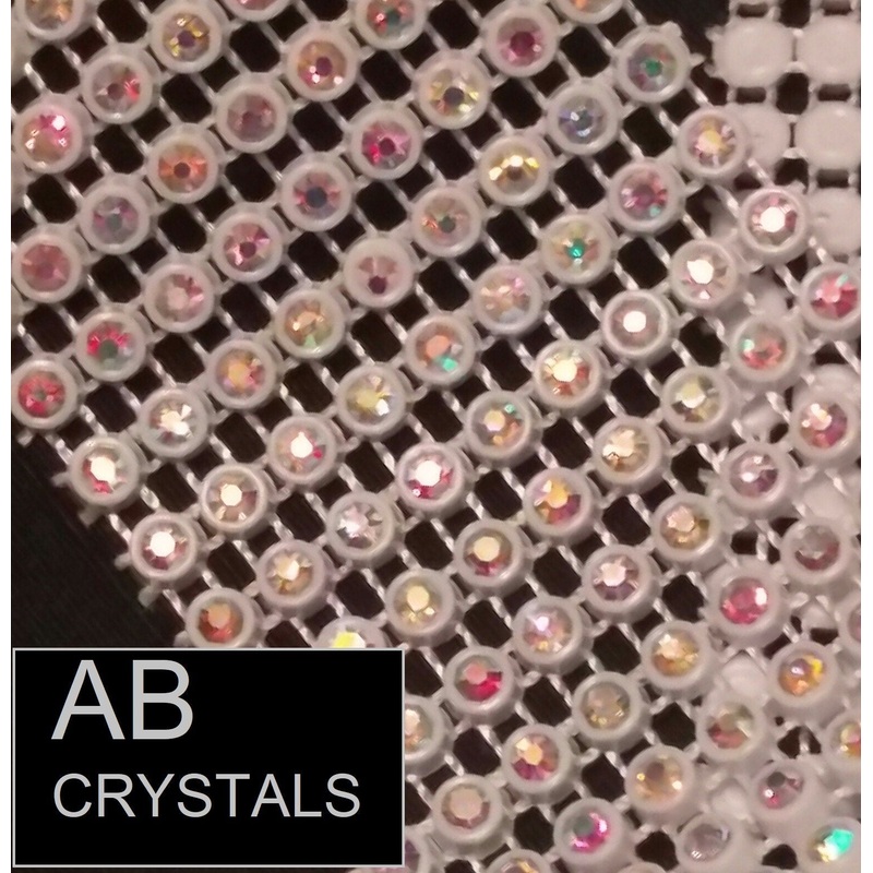 AB Aurora Borealis  Rhinestone ribbon, Diamond Mesh, Diamante Bling, Crystal trim 1 METER cake trim. by Crystal wedding uk